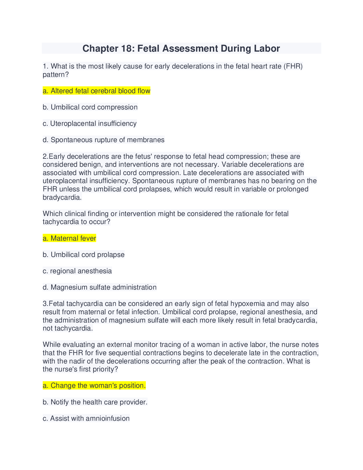 Preview image of Chapter 18: Fetal Assessment During Labor document